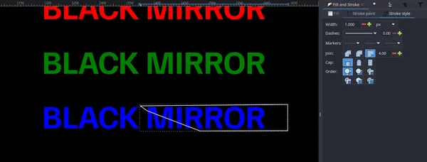 a polygon shape with a white stroke is drawn over the blue title