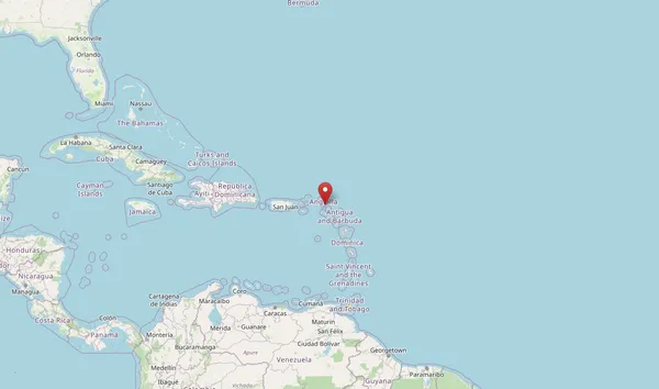 Map of the world pointing out the location of the Anguilla. Anguilla is a small island in the Caribbean.