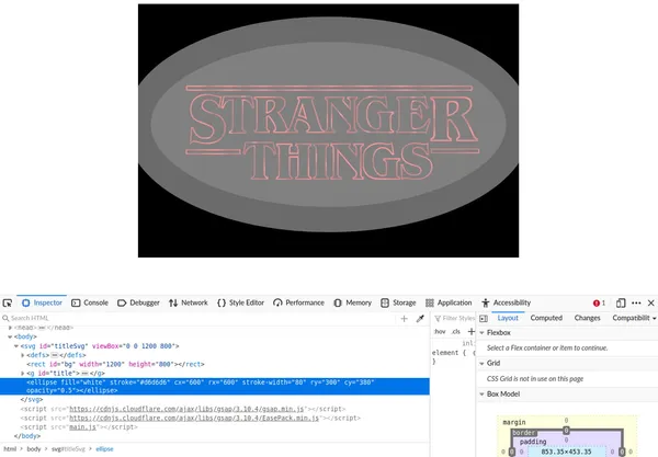 creating an ellipse that covers the title, give it a grey stroke and white fill