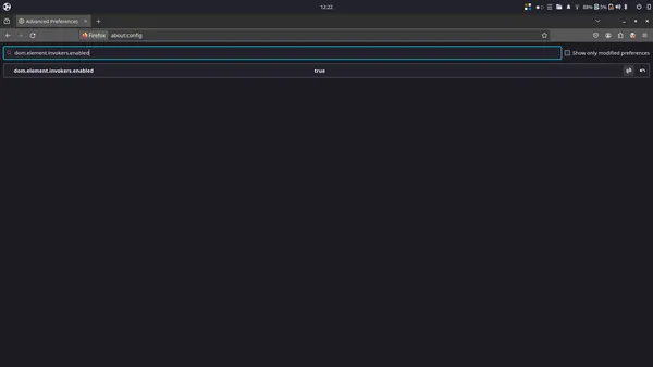 The browser settings are opened by entering about:config into the omnibar. You can search for settings and enable them.