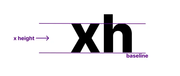 figure that shows the x-height of a text fragment