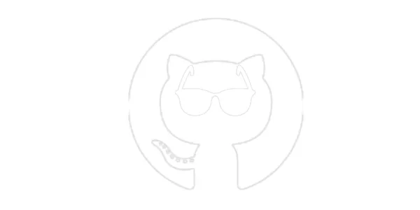 A faint outline of the GitHub octopuss wearing sunglasses.