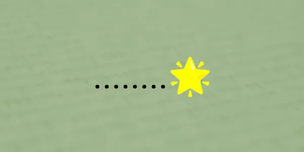 A series of dots is followed by a star.