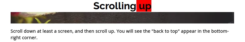 scrolling up style of heading