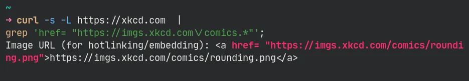 using grep to find the link in the webpage