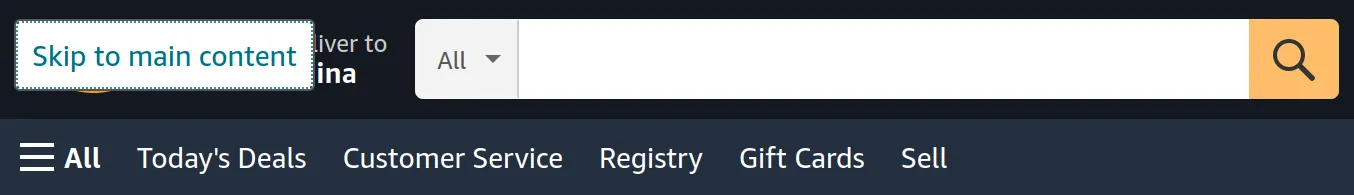 amazon skip to main content navigation link