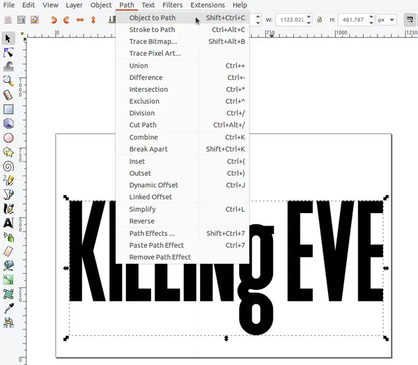 convert text to path