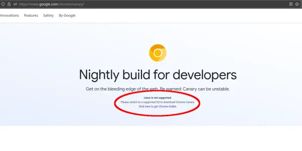 Google Canary homepage says Linux is not supported. Try a supported OS.