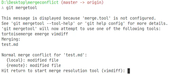 commandline merge conflict