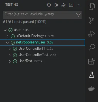 testing view in the sidebar