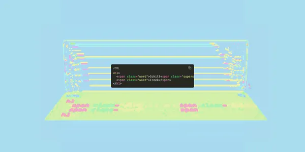 A code block is rotated backwards and a lid is closing down on akin to a photocopier