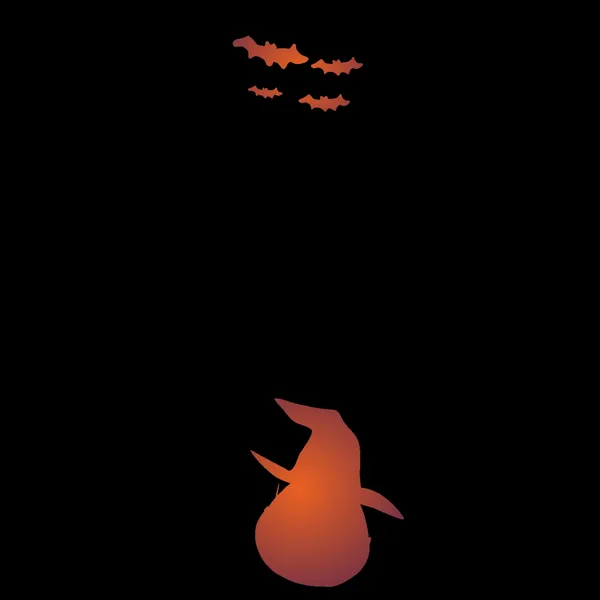 A Halloween themed design with animated bats and a transmuting cat.